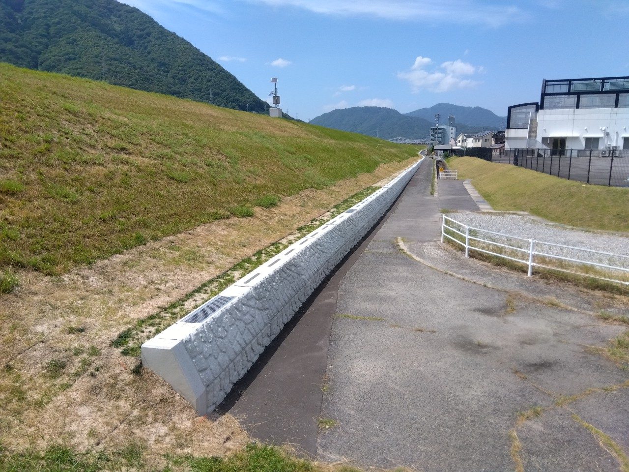 写真：令和３年度太田川八木地区外堤防強化工事